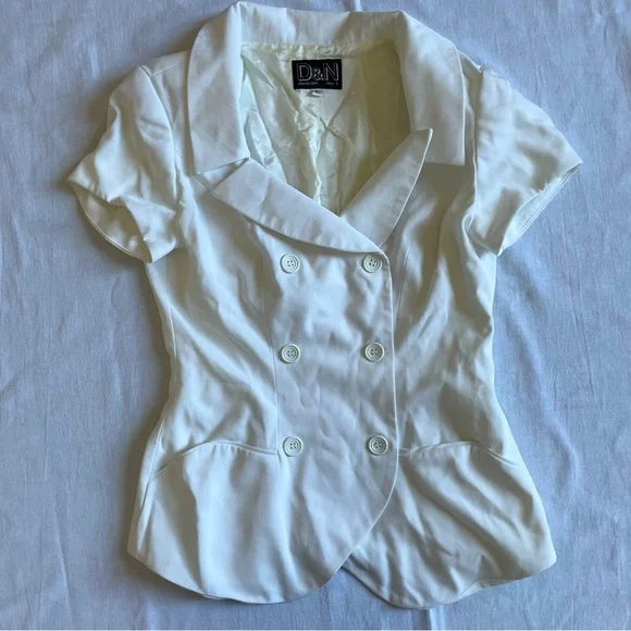 Vintage D&N David Cline Peplum Button Down Blazer womens 6 - Picture 1 of 8